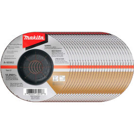 INOX Grinding Wheel, 36 Grit, Type 27, 5" Dia x 1/4"T x 7/8" Cntr Hole Dia, 5/Pk