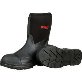 Badger Neoprene Boots, Plain Toe, Upper Rubber Sole, Steel Shank, 12"H, Blk, Size 12