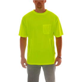 Enhanced Visibility T-Shirt, Short Sleeve, 1 Pocket, Fl Lime, Medium