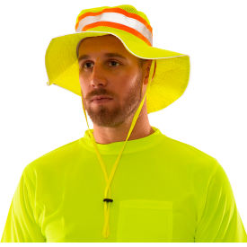 Enhanced Visibility Ranger Hat, Fluorescent Lime, Polyester, S/M