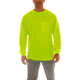 Enhanced Visibility T-Shirt, Long Sleeve, 1 Pocket, Fl Lime, Small