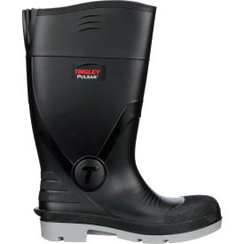 Pulsar Knee Boot, Plain Toe Chevron Plus, 15"H, Blk/Gray, Size 14