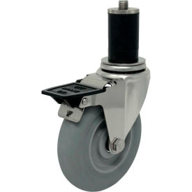 4" Diameter Swivel Expansion Stem Caster with Element, Derlin Bearings, Top Lock Brake