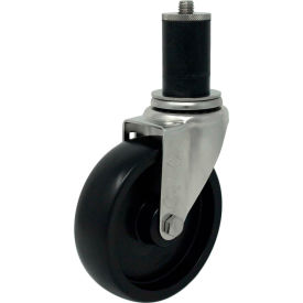 Swivel Expansion Stem Caster - 5"Dia. Polyolefin, Bore, 350 Lb. Cap.