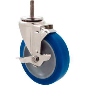 Swivel Stem Caster - 5"Dia. Nomadic, Threaded with Top Lock, 1-1/2"H Stem