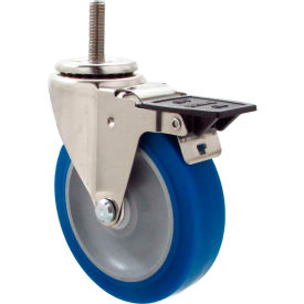Swivel Stem Caster - 5"Dia. Nomadic, Threaded with Tech Lock, 1-1/2"H Stem