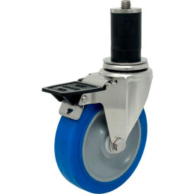 Swivel Expansion Stem Caster - 5" Diameter, Nomadic, Derlin Bearing, Top Lock Brake