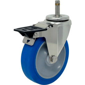 Swivel Stem Caster - 5"Dia. Nomadic, Grip Ring with Top Lock, 1-3/8"H Stem