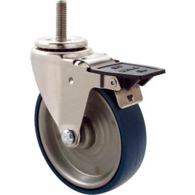 Swivel Stem Caster - 4"Dia. Stainless Disc with Tech Lock, 1-1/2"H Stem