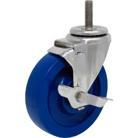 Swivel Stem Caster - 5"Dia. Duralastomer, Bore with Tech Lock, 1-1/2"H Stem