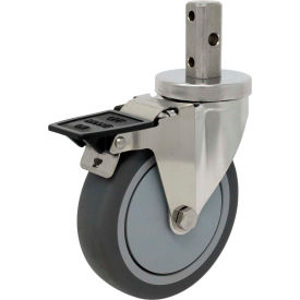 4"Dia. Thermo-Pro Swivel Stem Caster, Grip Ring with Top Lock, 2"H Stem
