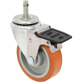 Swivel Stem Caster - 4" Diameter, Sterolizer Compatibility, Top Lock, 1-3/8" Stem Height