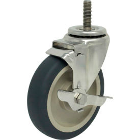 Swivel Stem Caster - 4"Dia. Poly-Pro, Bore with Tech Lock, 1-1/2"H Stem