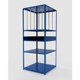 36"W x 36"D x 86"H, 18 Gauge, 4 Shelf Corrugate Rack, 100 Lb. Shelf Capacity - Blue
