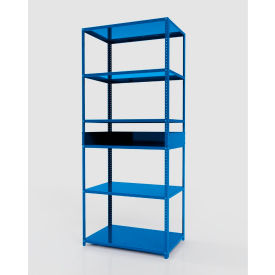 36"W x 24"D x 86"H, 18 Gauge, 5 Shelf Corrugate Rack, 100 Lb. Shelf Capacity - Vivid Blue