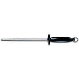 9 Steel Sharpener, Continental Cut, Black Nylon Handle