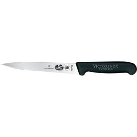 7" Fillet Knife, Stiff Blade, Black Fibrox Handle