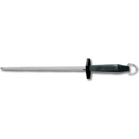 12 Steel Sharpener, Combination Cut, Round, Black Nylon Handle