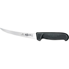 6" Boning Knife, Curved Blade, Flexible, Black Fibrox Handle 40517