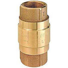 1-1/4" FNPT Brass Check Valve with Buna-S Rubber Poppet