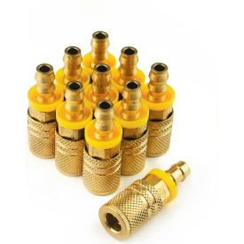 M-Style 6-Ball Coupler 1/4" x 3/8" Push On Hose Barb - Pack of 10