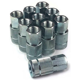 Automotive T-Style Coupler 3/8" x 3/8" Female NPT - Pack of 10