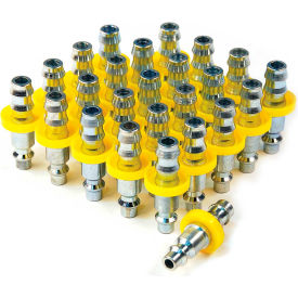 Industrial M-Style Steel Plug 1/4" x 3/8" Push On Barb - Pack of 25