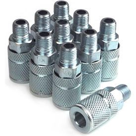 T-Style 6-Ball Coupler 1/4" x 1/4" Male Steel - Pack of 10