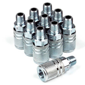 6-Ball Coupler 1/4" x 1/4" Male Steel - Pack of 10