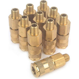 Hi Flow 6-Ball Coupler 1/4" x 1/4" Male Brass - Pack of 10