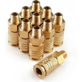 Universal Brass Coupler 1/4" x 1/4" Male NPT - Pack of 10
