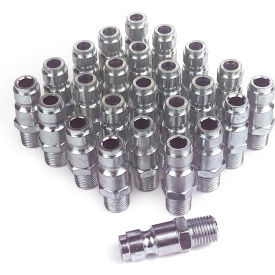 Automotive T-Style Steel Plug 3/8" x 1/4" Male NPT - Pack of 25