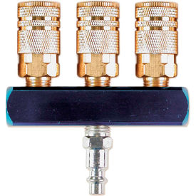 Primefit (3-Way) Bar Air Manifold Assembly with 6-Ball Couplers, 1/4"