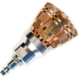 Round Air Manifold with -3 1/4" Industrial 6-Ball Brass Couplers
