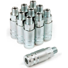 Lincoln Steel Coupler 1/4" x 1/4" Male NPT - Pack of 10