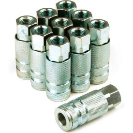 Lincoln Steel Coupler 1/4" x 1/4" Female NPT - Pack of 10