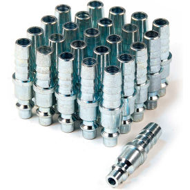 Industrial M-Style Steel Plug 1/4" x 3/8" Standard Hose Barb - Pack of 25