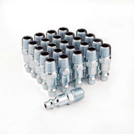 6-Ball Industrial M-Style Steel Plug 1/4" x 1/4" Male NPT - Pack of 25