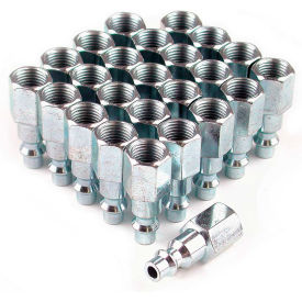 Industrial M-Style Steel Plug 1/4" x 1/4" Female NPT - Pack of 25