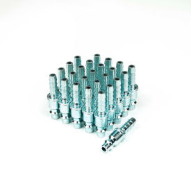 Industrial M-Style Steel Plug 1/4" x 1/4" Standard Hose Barb - Pack of 25
