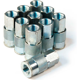 Industrial M-Style Brass Coupler 3/8" x 3/8" Female NPT - Pack of 10