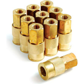 Industrial/ M-Style Brass Coupler 3/8" x 1/4" Female NPT - Pack of 10