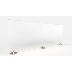 Desktop Protection Screen - Freestanding 48"W x 24"H, Frosted Thermoplastic