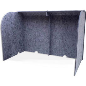 Acoustic Desktop Surround Protection Screen 36"W x 18"D x 24"H, Silver PET Felt