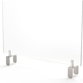 Partition Extender 36"W x 24"H, Frosted Thermoplastic w/ Attached Clamp