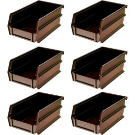 LocBin Wall Storage, 7-3/8"L x 4-1-8"W x 3"H, Polypropylene, Brown
