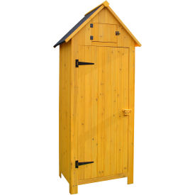 Wooden Storage Shed, 30" x 20-2/5" x 69-3/5" Yellow