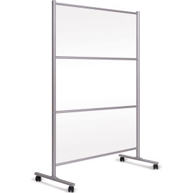 MasterVision Mobile Stand with Glass Divider, 50"W x 80-1/3"H