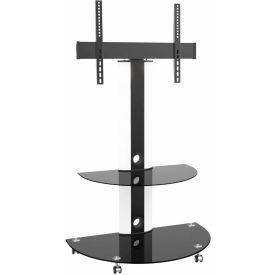 Superior TV Cart with Glossy Glass Base and AV Shelf For 32"- 55" TVs
