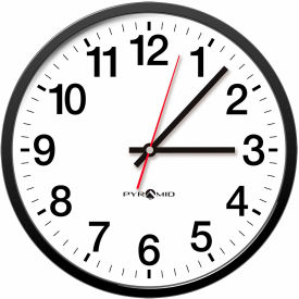 14" Analog Wall Clock with Black Narrow Bezel Frame